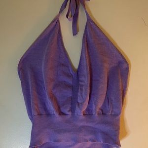 Crop knit halter top